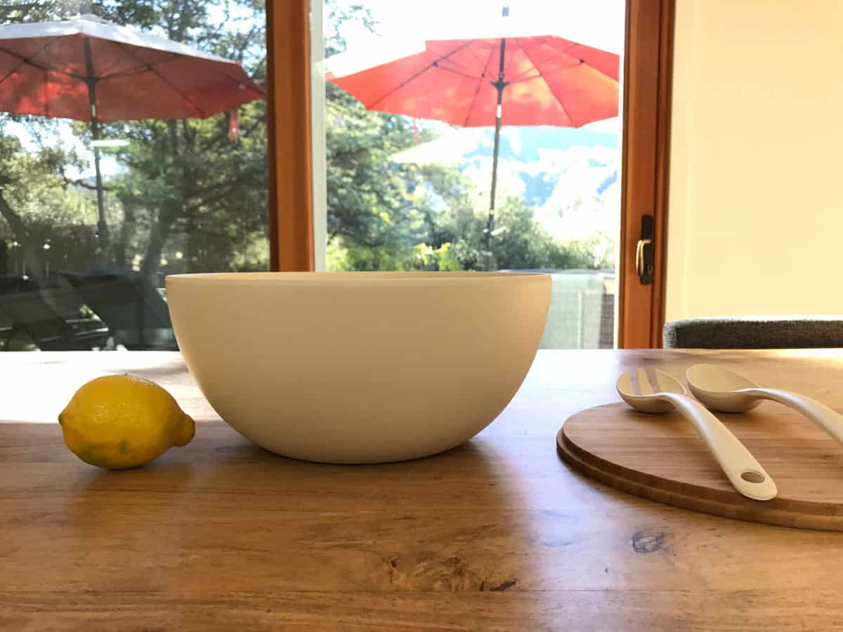 Large Serving Bowl with Servers in White